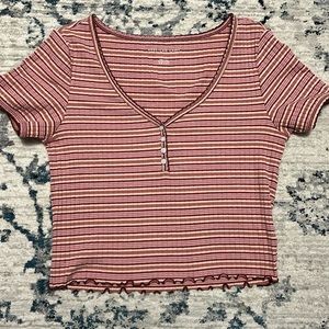 American Eagle Henley Baby Tee